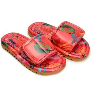 Farm Rio leather inflated sandals